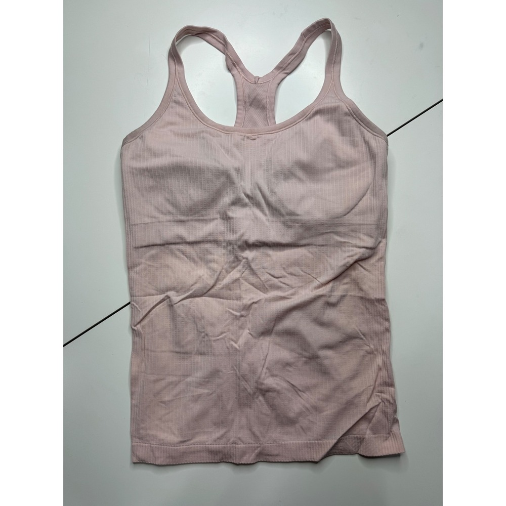 Lululemon Ebb to Street Tank Top Pink Ribbed Racerback Built-in Shelf Bra Yoga